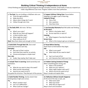Building Critical Thinking & Independence at Home